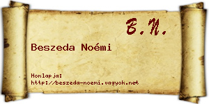 Beszeda Noémi névjegykártya